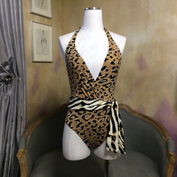 Anne Klein cheetah maillot swimsuit, size 8, like new! - Picture 2 of 15